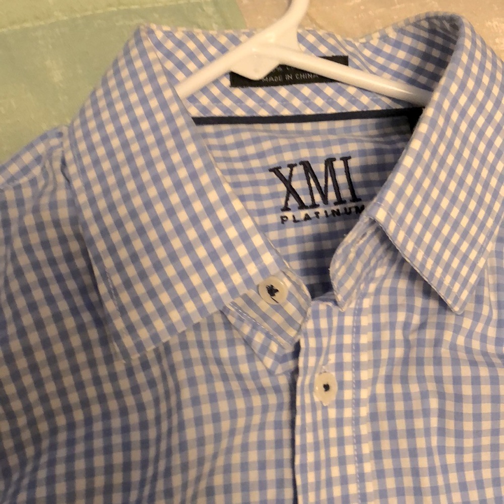 Men’s blue gingham XMI 16 1/2 31-32 shirt